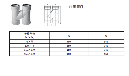 H型管件丨hdpe压盖柔性承插静音管