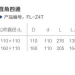 法兰直角四通丨FRPP静音排水管